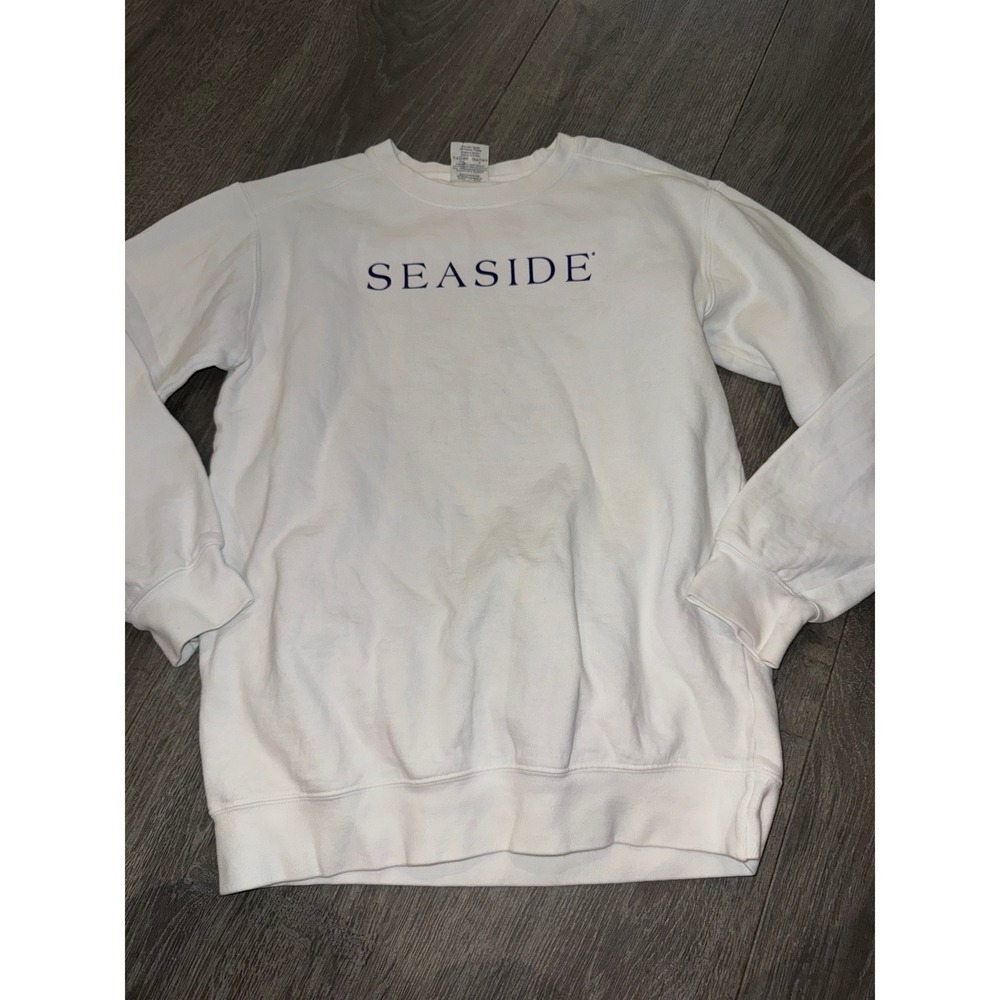 Comfort Colors Seaside Florida White Graphic Crewneck Sweatshirt Small